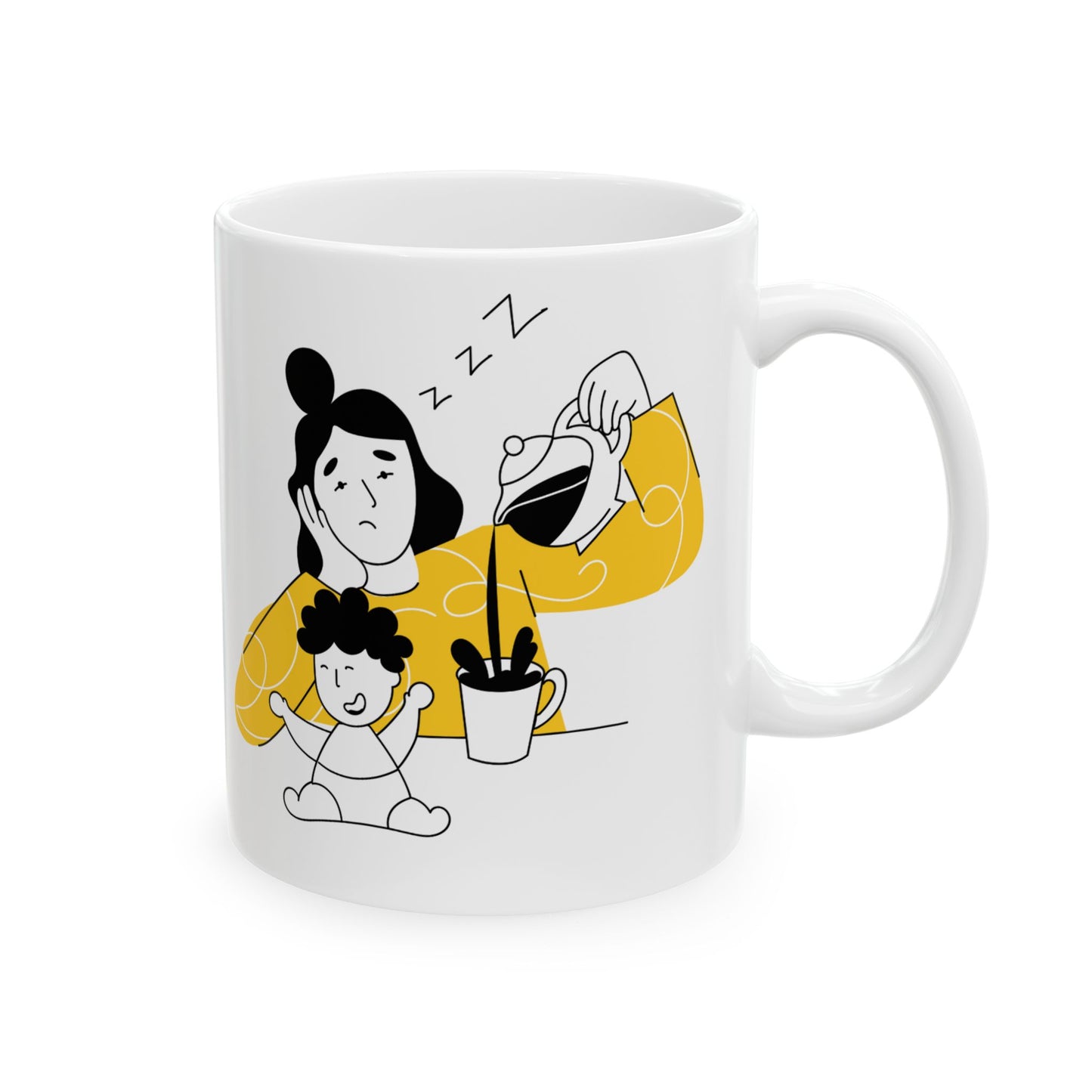 Coffee Mom's fuel Ceramic Mug, (11oz, 15oz)
