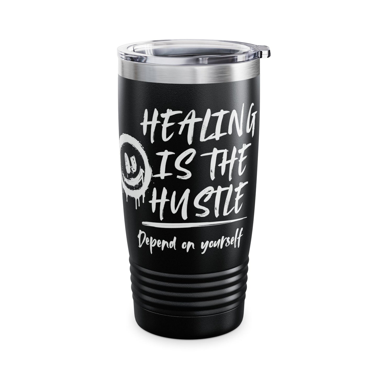 Black Ringneck Tumbler – “Healing Is the Hustle” | I'm My Happiness Collection