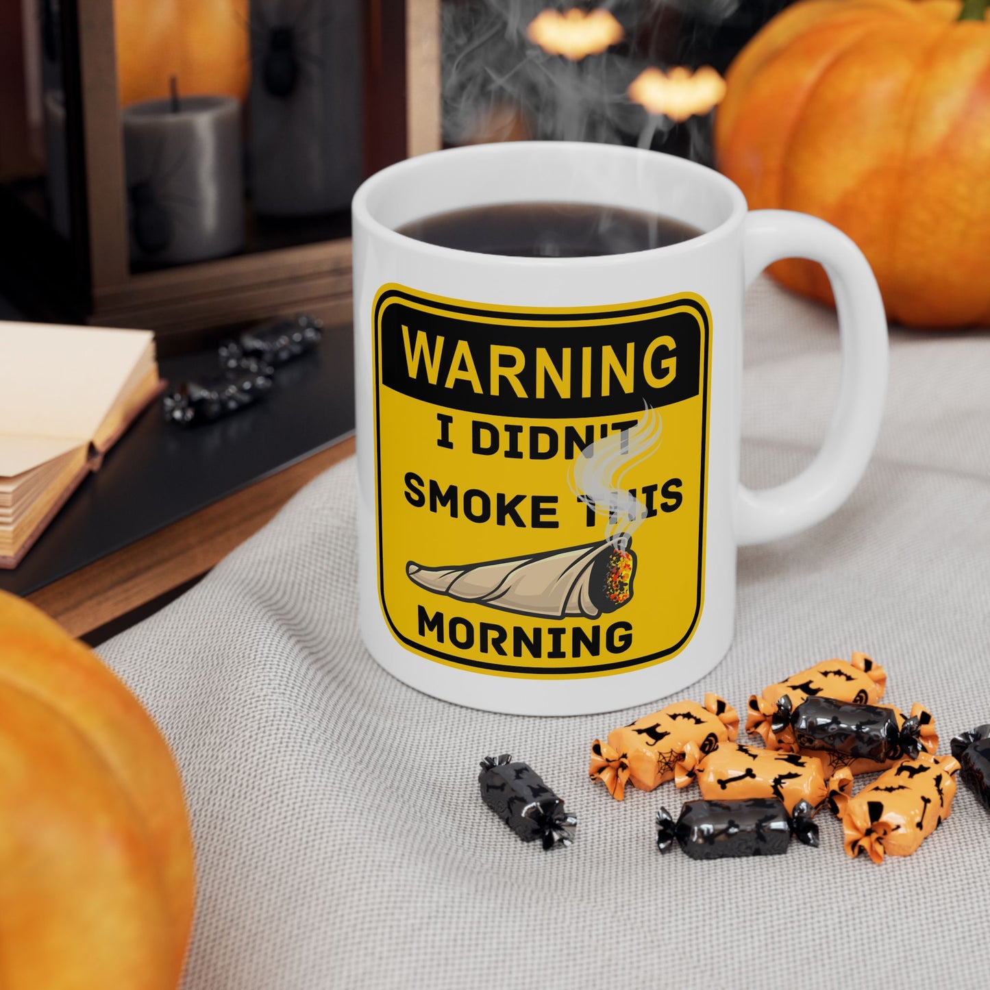 Warning mug: I didn't smoke this morning Coffee Mug.